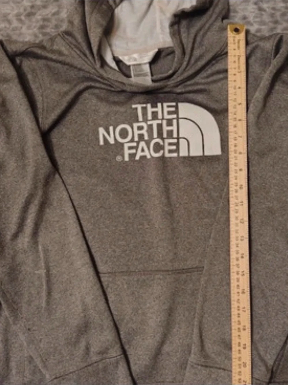 The North Face Gray Hoodie Sweatshirt with White Logo
